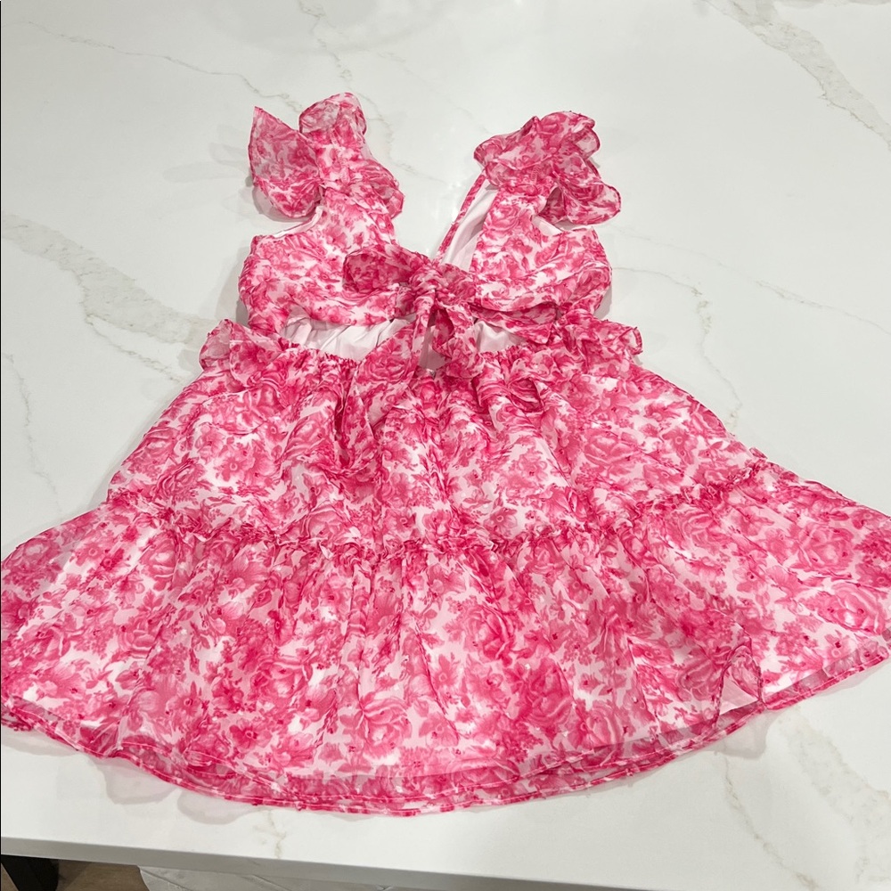 AQUA FLORAL RUFFLE TRIM MINI DRESS
Size XSmall - Picture 7 of 13